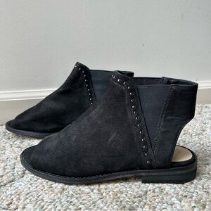 Suede Open Toe Booties